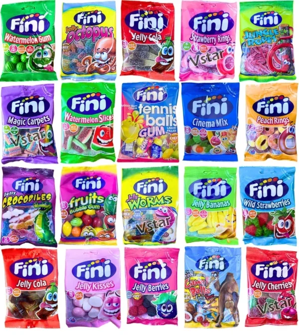 Fini Sweets FINI Halal Fizzy Fruit Gummy Jelly Sweets Packs (different flavours ...
